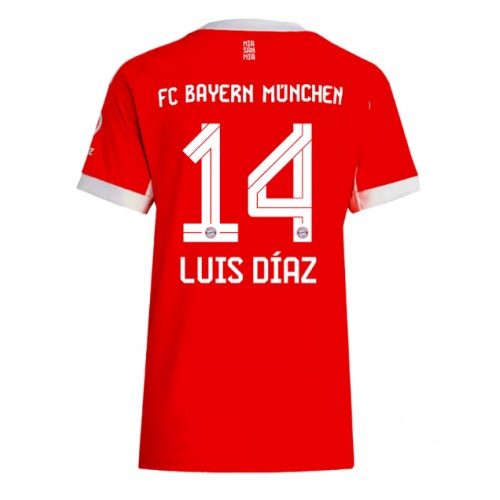 Stroje piłkarskie Bayern Munich Luis Diaz #14 Koszulka Podstawowej dla damskie 2025-26 Krótki Rękaw